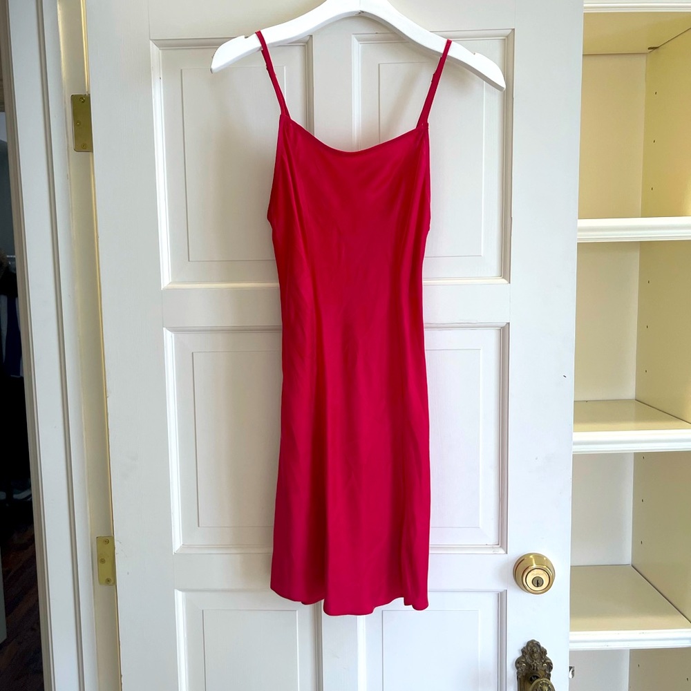 Free People Mini Red Silk Slip